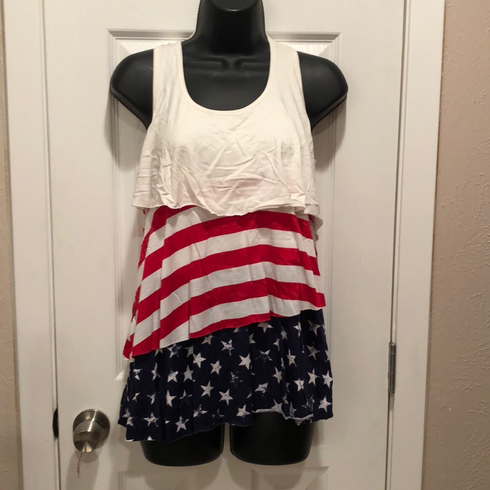 Stars and Stripes ruffle top